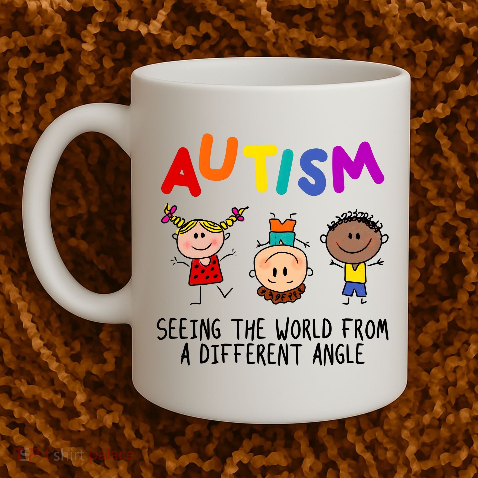 Autism Seeing The World From A Different Angle Cartoon Coffee Mug