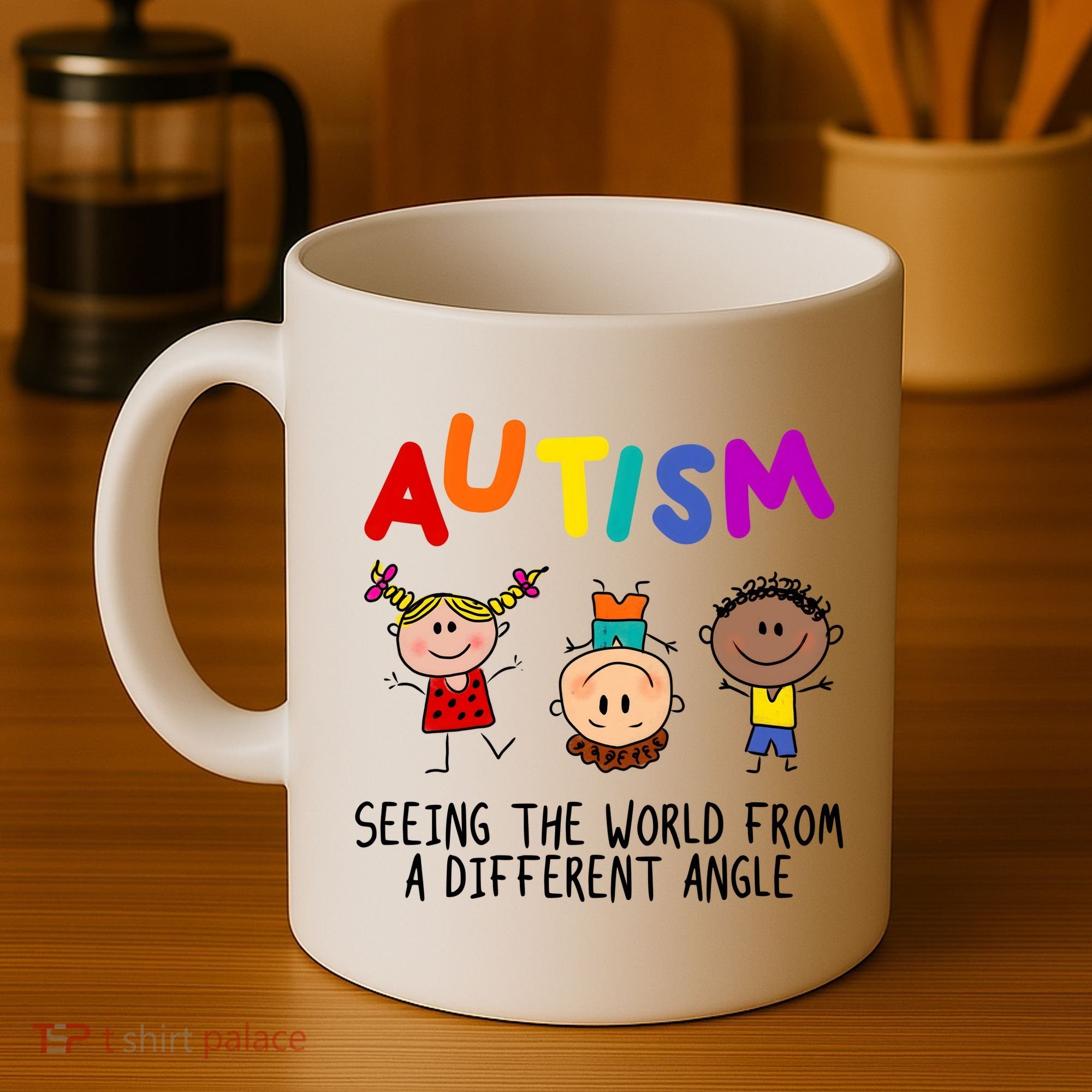 Autism Seeing The World From A Different Angle Cartoon Coffee Mug