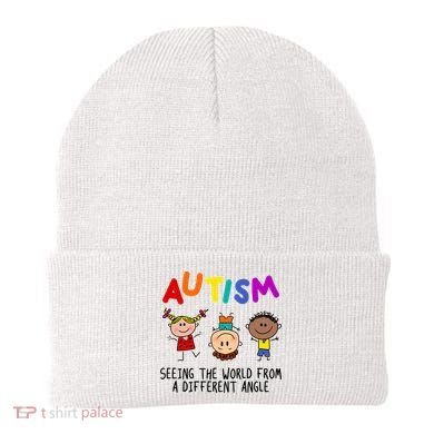 Autism Seeing The World From A Different Angle Cartoon Beanie