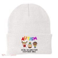 Autism Seeing The World From A Different Angle Cartoon Beanie thumb 0