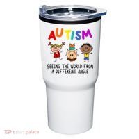 Autism Seeing The World From A Different Angle Cartoon Tumbler thumb 0