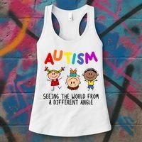 Autism Seeing The World From A Different Angle Cartoon Women's Tank Top thumb 3