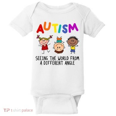 Autism Seeing The World From A Different Angle Cartoon Baby Bodysuit