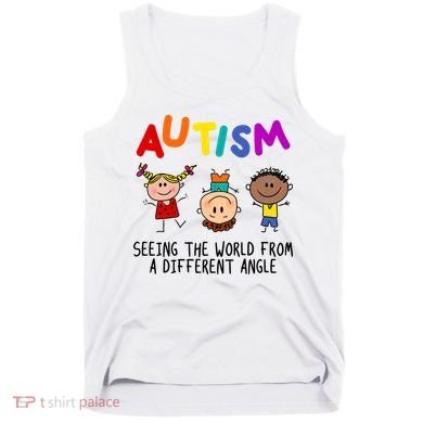 Autism Seeing The World From A Different Angle Cartoon Tank Top