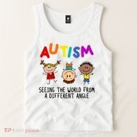 Autism Seeing The World From A Different Angle Cartoon Tank Top thumb 2