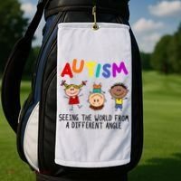 Autism Seeing The World From A Different Angle Cartoon Golf Towel thumb 2