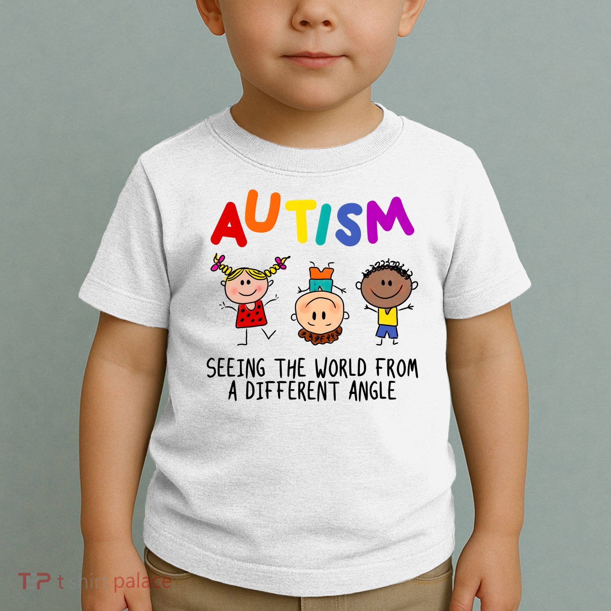 Autism Seeing The World From A Different Angle Cartoon Toddler T-Shirt