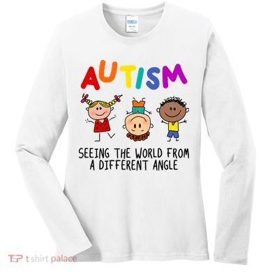 Autism Seeing The World From A Different Angle Cartoon Women's Long Sleeve Shirt