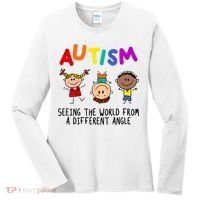 Autism Seeing The World From A Different Angle Cartoon Women's Long Sleeve Shirt thumb 0