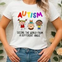 Autism Seeing The World From A Different Angle Cartoon Women's T-Shirt thumb 2