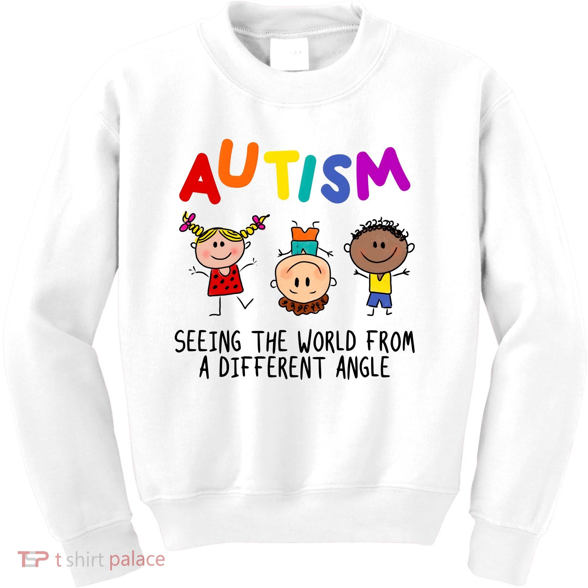 Autism Seeing The World From A Different Angle Cartoon Kids Sweatshirt
