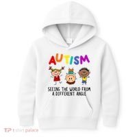 Autism Seeing The World From A Different Angle Cartoon Kids Hoodie thumb 0