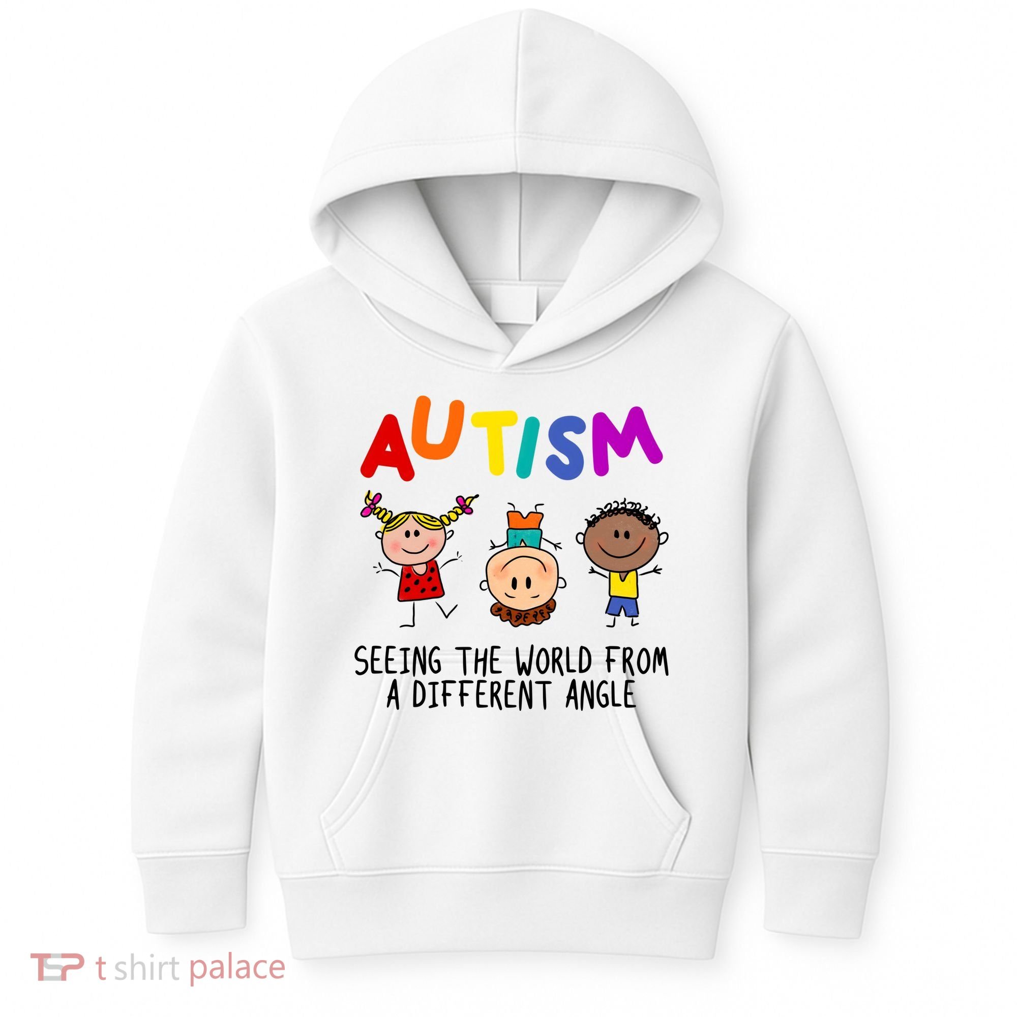 Autism Seeing The World From A Different Angle Cartoon Kids Hoodie