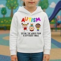 Autism Seeing The World From A Different Angle Cartoon Kids Hoodie thumb 3