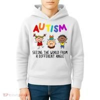 Autism Seeing The World From A Different Angle Cartoon Kids Hoodie thumb 4