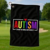 Autism Seeing The World Differently Golf Towel thumb 1