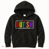 Autism Seeing The World Differently Kids Hoodie thumb 0