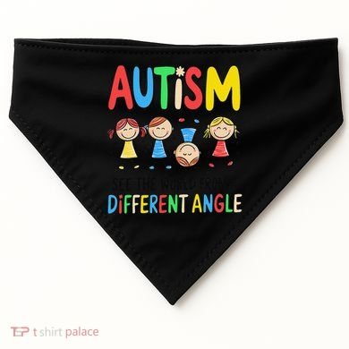Autism Seeing The World From A Different Angle Autism USA-Made Doggie Bandana