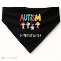 Autism Seeing The World From A Different Angle Autism USA-Made Doggie Bandana thumb 0