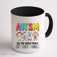 Autism Seeing The World From A Different Angle Autism Coffee Mug thumb 1