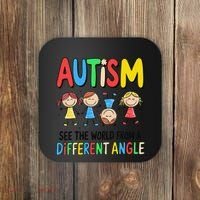Autism Seeing The World From A Different Angle Autism Coaster thumb 0