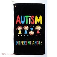 Autism Seeing The World From A Different Angle Autism Golf Towel thumb 0
