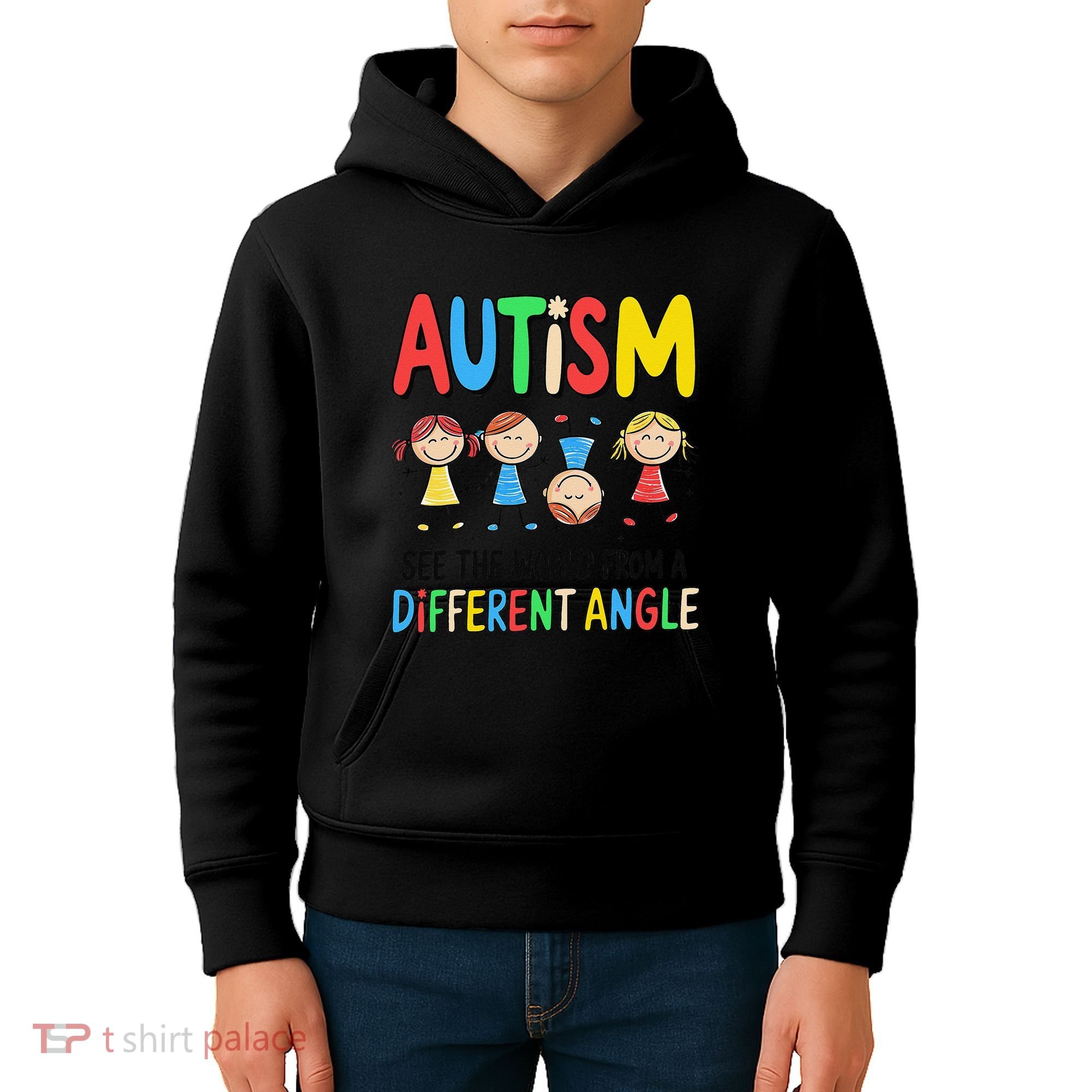 Autism Seeing The World From A Different Angle Autism Kids Hoodie