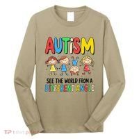 Autism Seeing The World From A Different Angle Autism Long Sleeve Shirt thumb 0