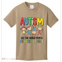 Autism Seeing The World From A Different Angle Autism Kids T-Shirt thumb 0