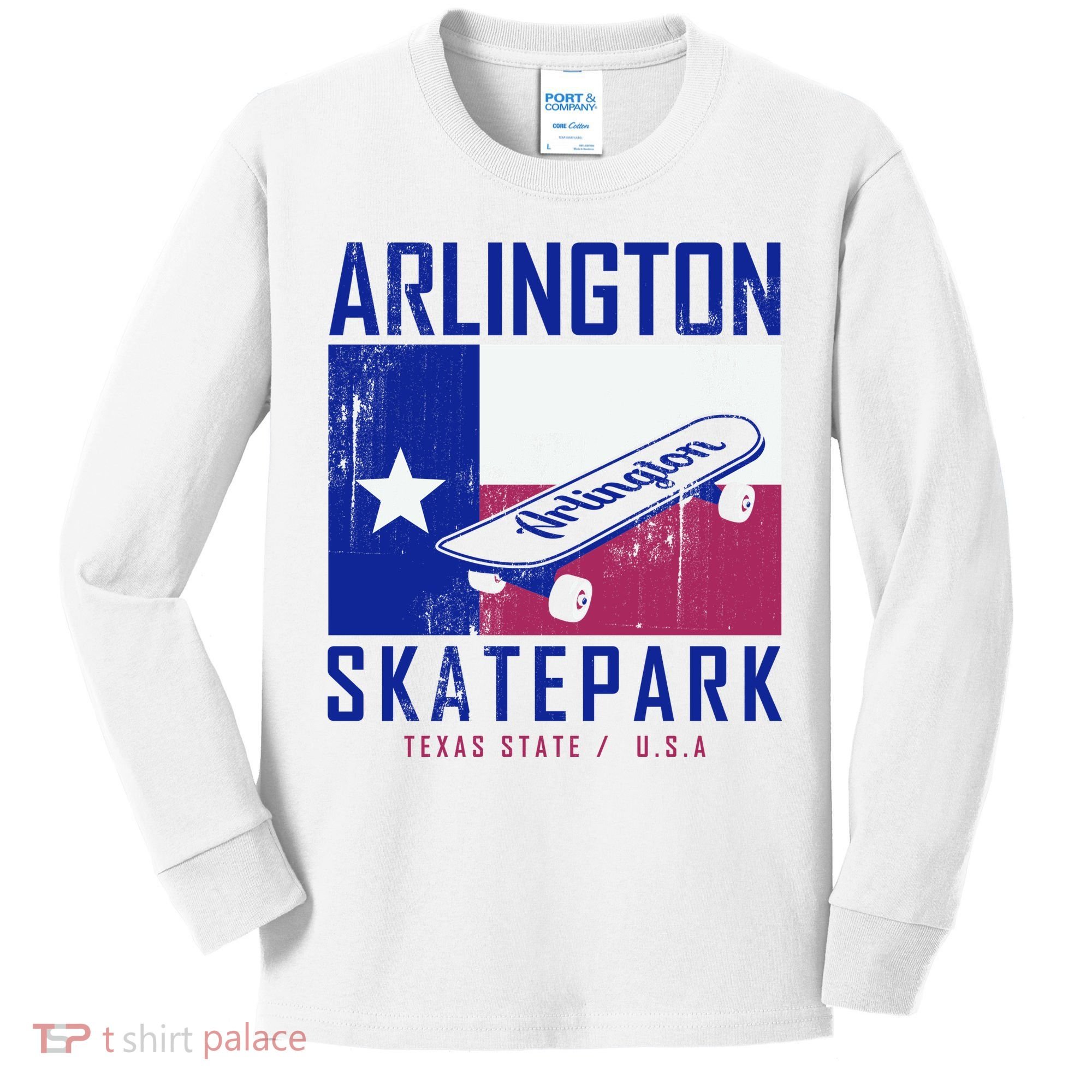 Arlington Skatepark Texas Kids Long Sleeve Shirt