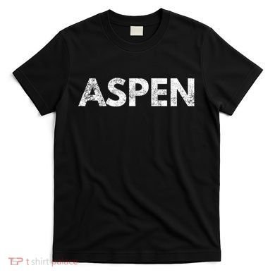 Aspen Skiing Text T-Shirt