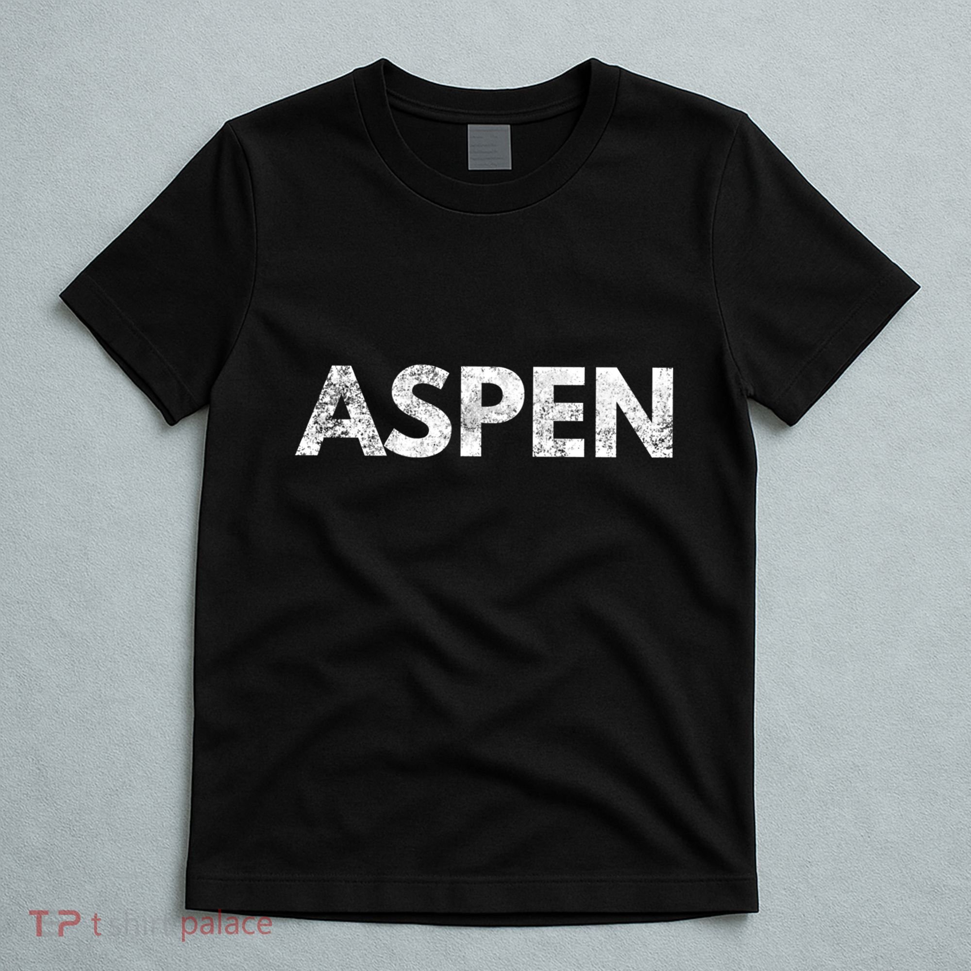 Aspen Skiing Text T-Shirt