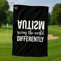 Autism Seeing The World Differently Golf Towel thumb 1
