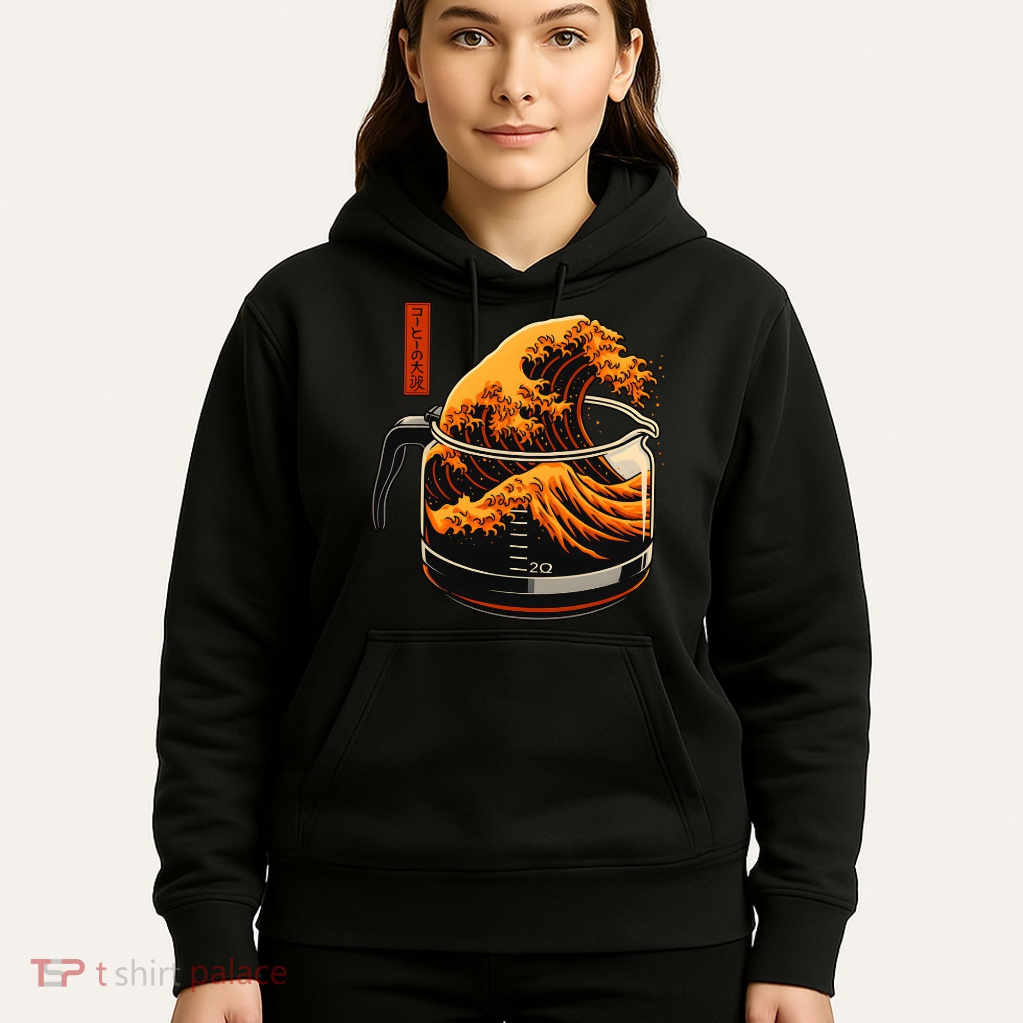 Anime Style: The Great Wave Of Coffee Hoodie
