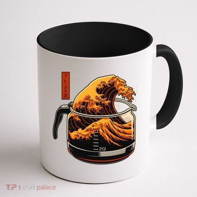 Anime Style: The Great Wave Of Coffee Coffee Mug back