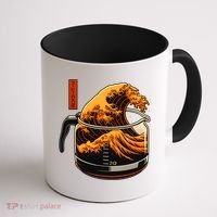 Anime Style: The Great Wave Of Coffee Coffee Mug thumb 1