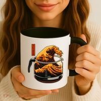 Anime Style: The Great Wave Of Coffee Coffee Mug thumb 3