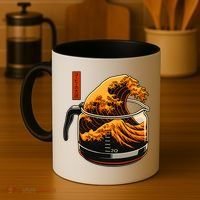 Anime Style: The Great Wave Of Coffee Coffee Mug thumb 4