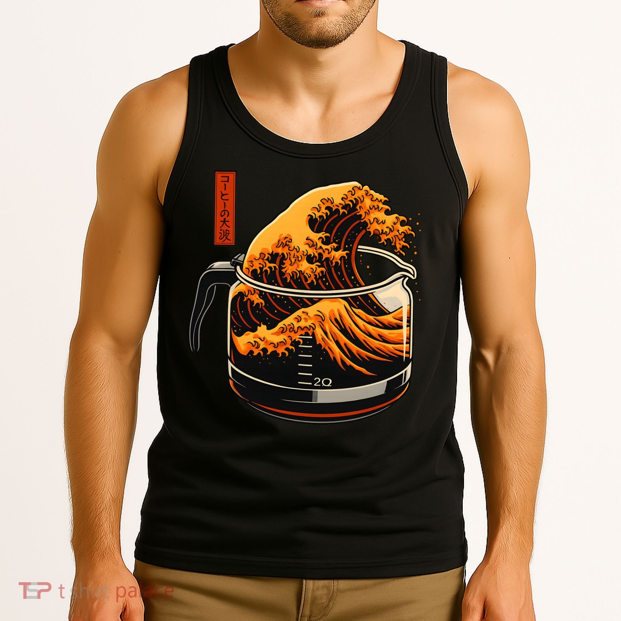 Anime Style: The Great Wave Of Coffee Tank Top