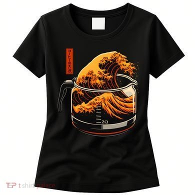 Anime Style: The Great Wave Of Coffee Women's T-Shirt