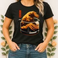Anime Style: The Great Wave Of Coffee Women's T-Shirt thumb 2