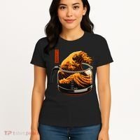 Anime Style: The Great Wave Of Coffee Women's T-Shirt thumb 4
