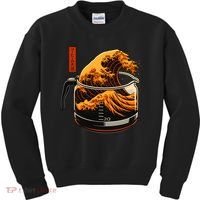Anime Style: The Great Wave Of Coffee Kids Sweatshirt thumb 0