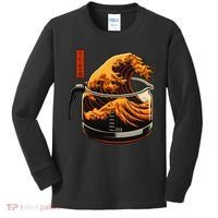 Anime Style: The Great Wave Of Coffee Kids Long Sleeve Shirt thumb 0