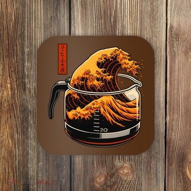 Anime Style: The Great Wave Of Coffee Coaster