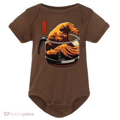 Anime Style: The Great Wave Of Coffee Baby Bodysuit