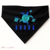 Aruba Sea Turtle Tribal Pattern Scuba Diving Diver Aruba USA-Made Doggie Bandana thumb 0