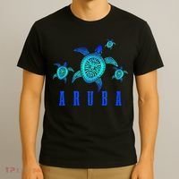 Aruba Sea Turtle Tribal Pattern Scuba Diving Diver Aruba T-Shirt thumb 3