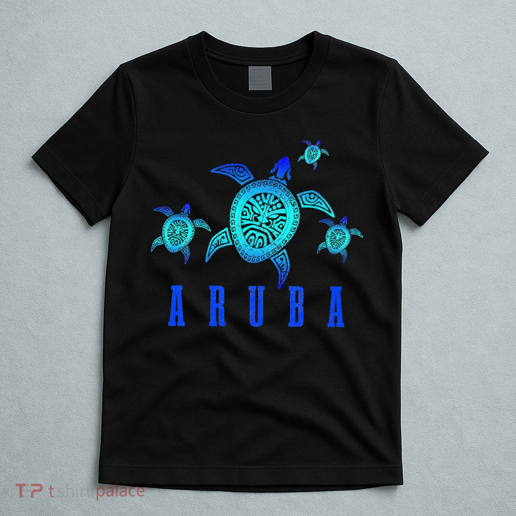Aruba Sea Turtle Tribal Pattern Scuba Diving Diver Aruba T-Shirt