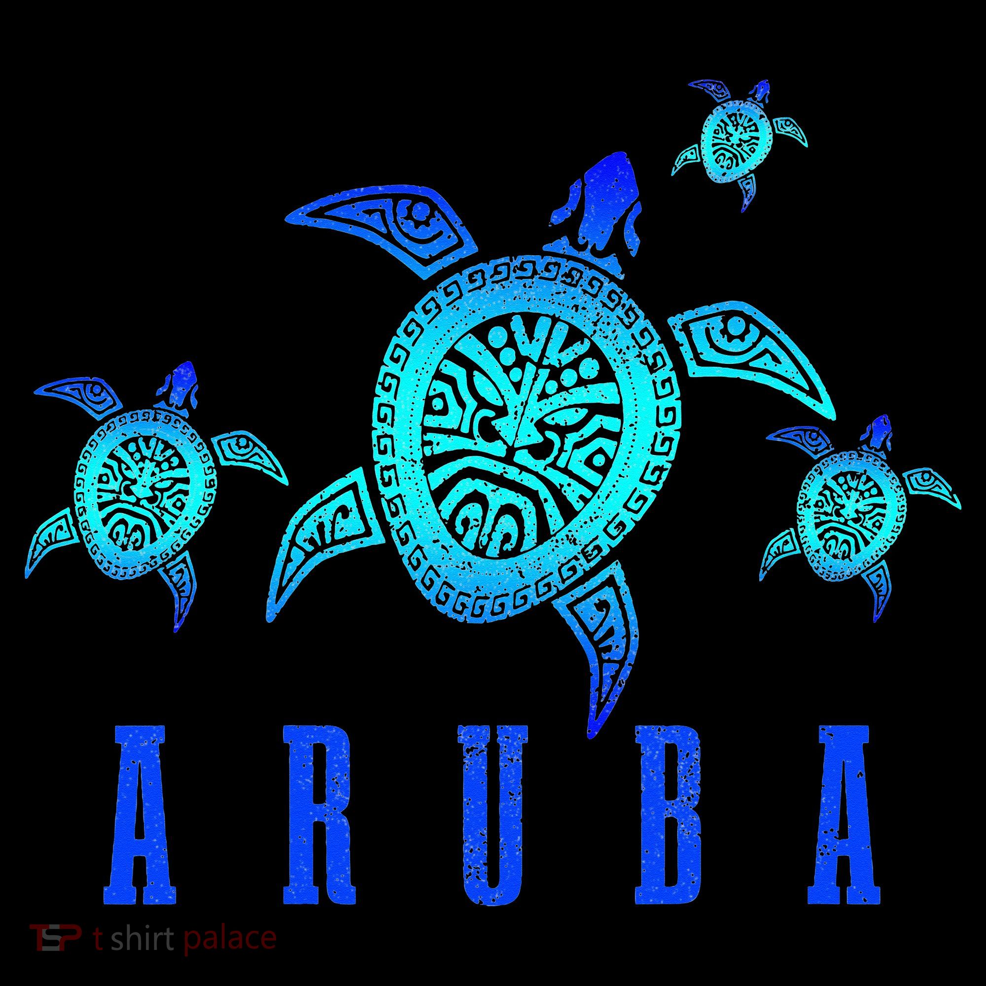 Aruba Sea Turtle Tribal Pattern Scuba Diving Diver Aruba Women's Hoodie